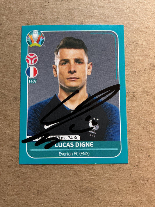 Lucas Digne, France 🇫🇷 UEFA Euro 2020 Panini hand signed