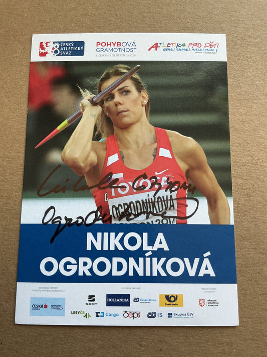 Nikola Ogrodnikova, Czech Republic 🇨🇿 Athletics Summer Olympics 2024 hand signed