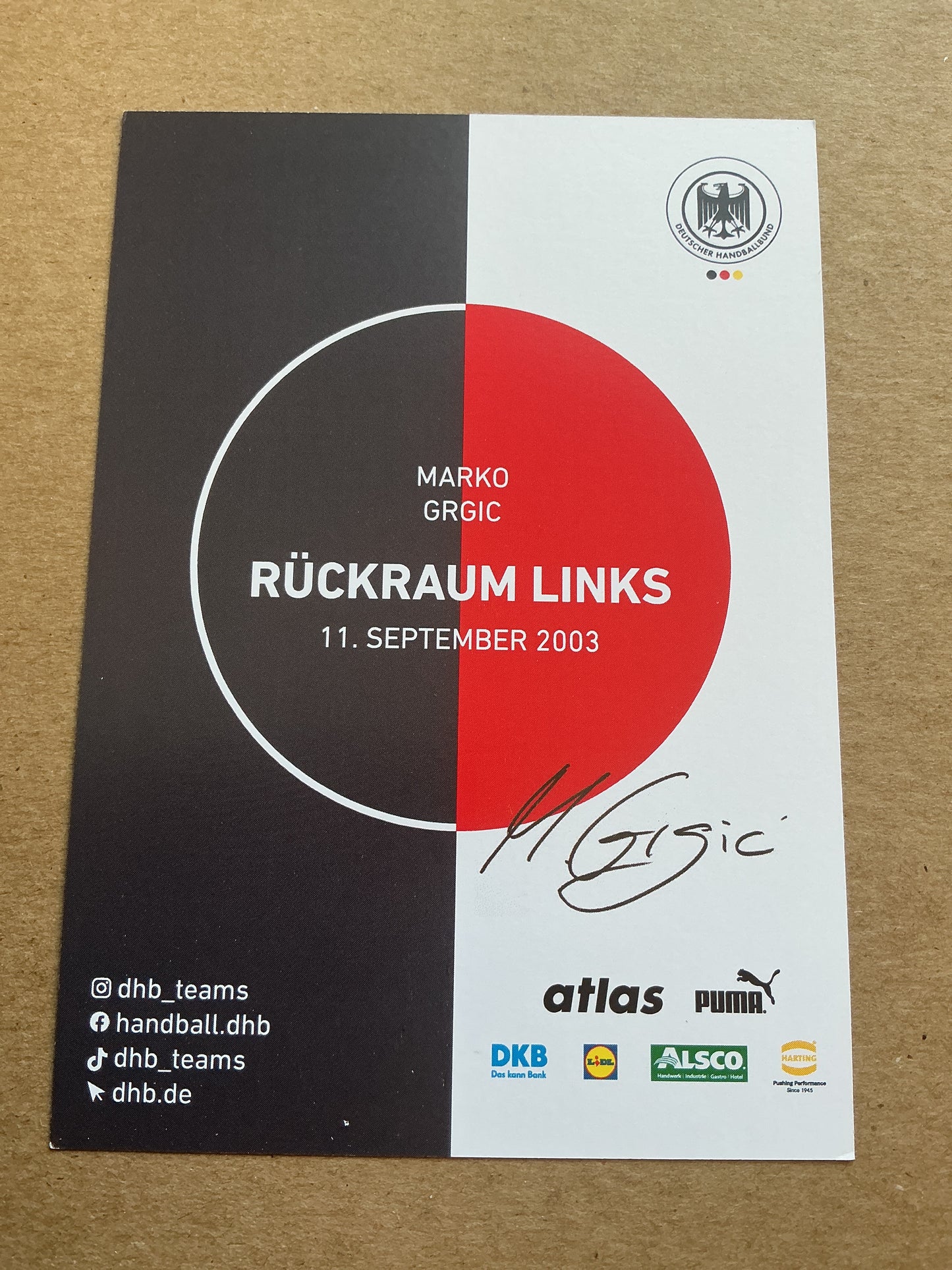Marko Grgic, Germany 🇩🇪 Handball Summer Olympics 2024 hand signed
