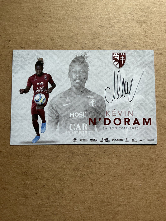 Kévin N’Doram, France 🇫🇷 FC Metz 2019/20 hand signed