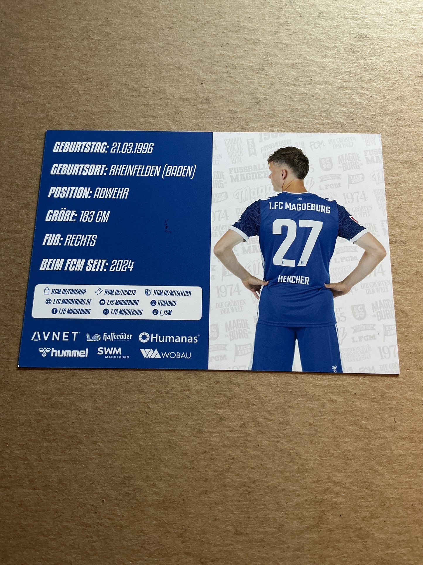 Philipp Hercher, Germany 🇩🇪 1.FC Magdeburg 2024/25 hand signed