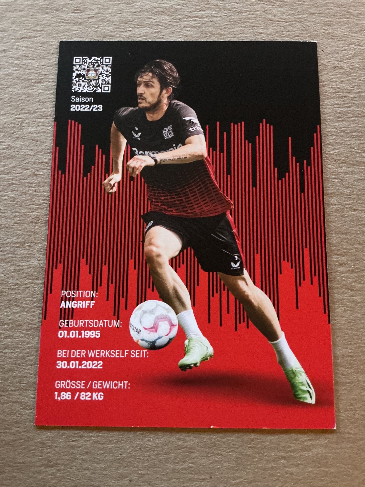Sardar Azmoun, Iran 🇮🇷 Bayer 04 Leverkusen 2022/23 hand signed