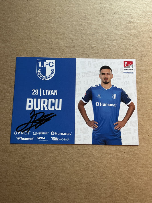Livan Burcu, Türkiye 🇹🇷 1.FC Magdeburg 2024/25 hand signed