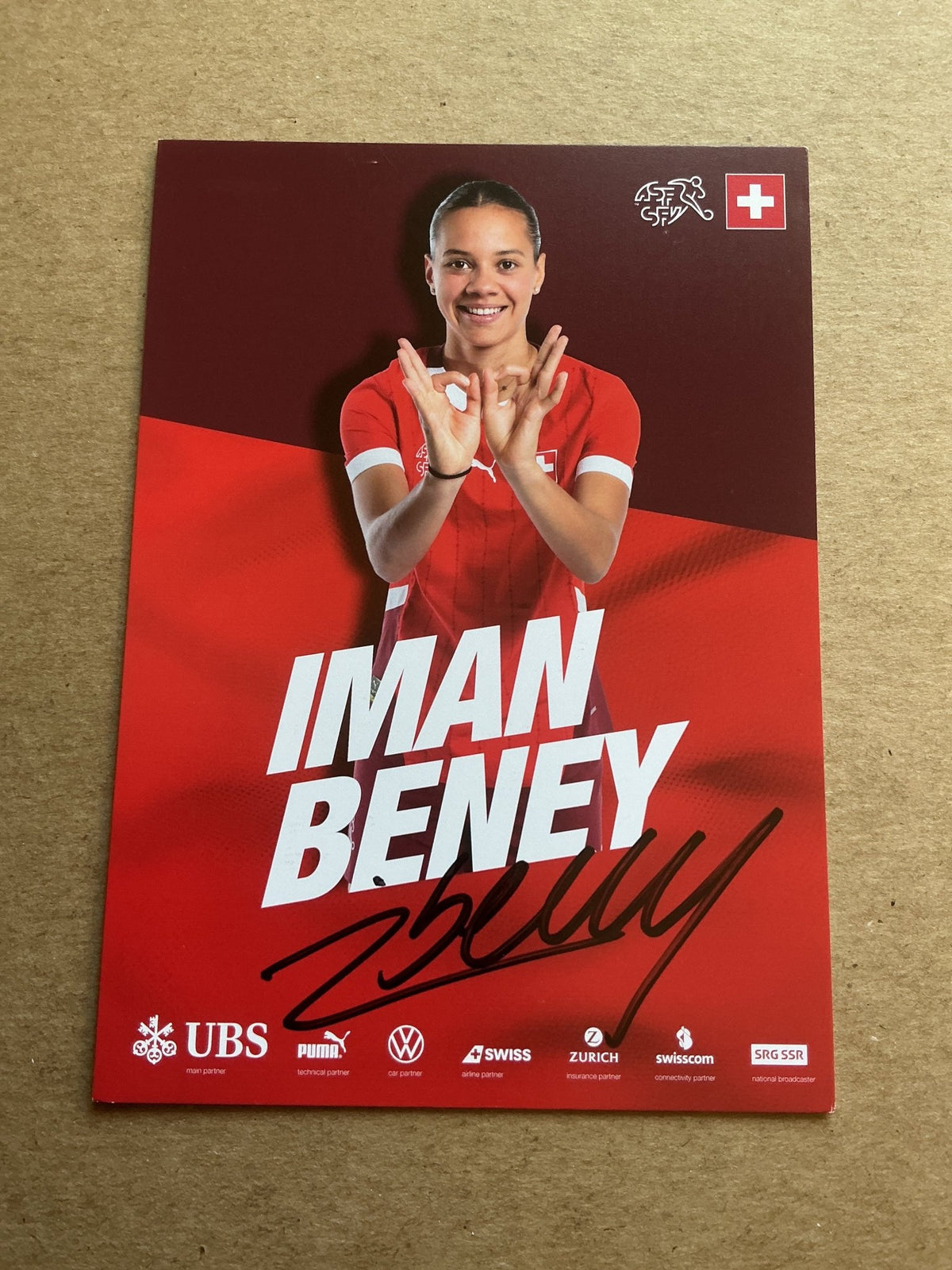 Iman Beney, Switzerland 🇨🇭 UEFA Euro Cup 2025 hand signed - Autographs-World