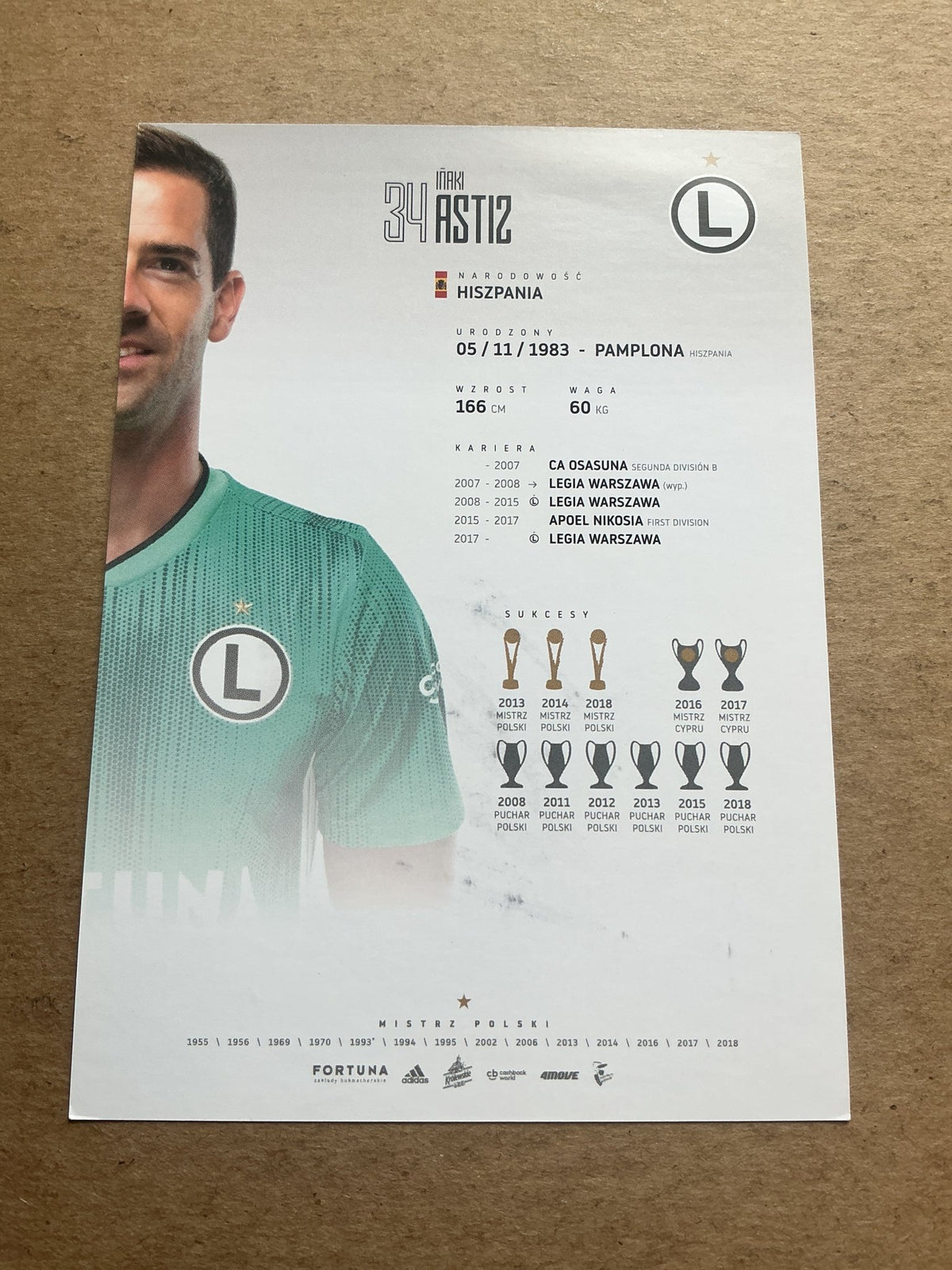 Iñaki Astiz, Spain 🇪🇸 Legia Warsaw 2020/21 hand signed - Autographs-World