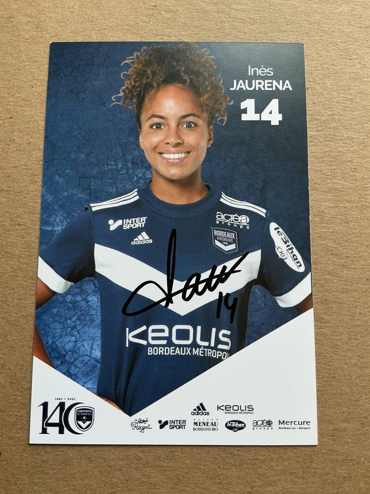 Inès Jaurena, France 🇫🇷 Girondins Bordeaux 2021/22 hand signed - Autographs-World
