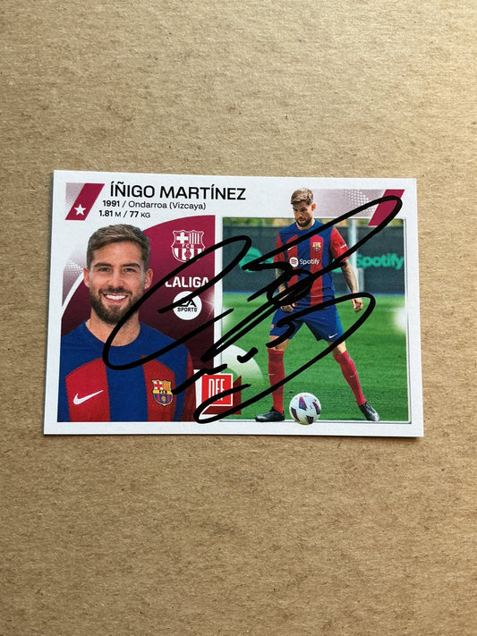 Íñigo Martínez, Spain 🇪🇸 FC Barcelona 2023/24 Panini hand signed - Autographs-World