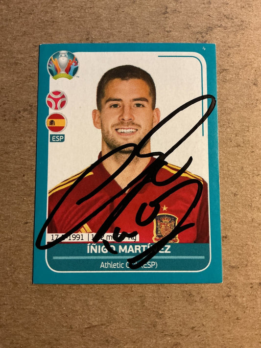 Inigo Martinez, Spain 🇪🇸 UEFA Euro 2020 Panini hand signed - Autographs-World