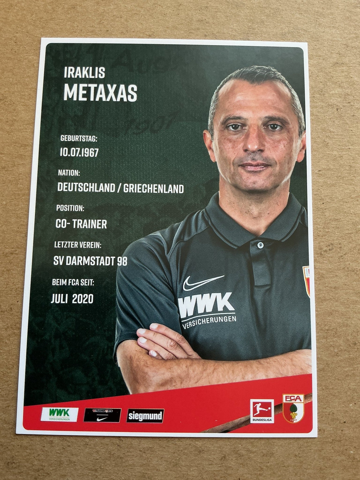 Iraklis Metaxas, Greece 🇬🇷 FC Augsburg 2020/21 hand signed - Autographs-World