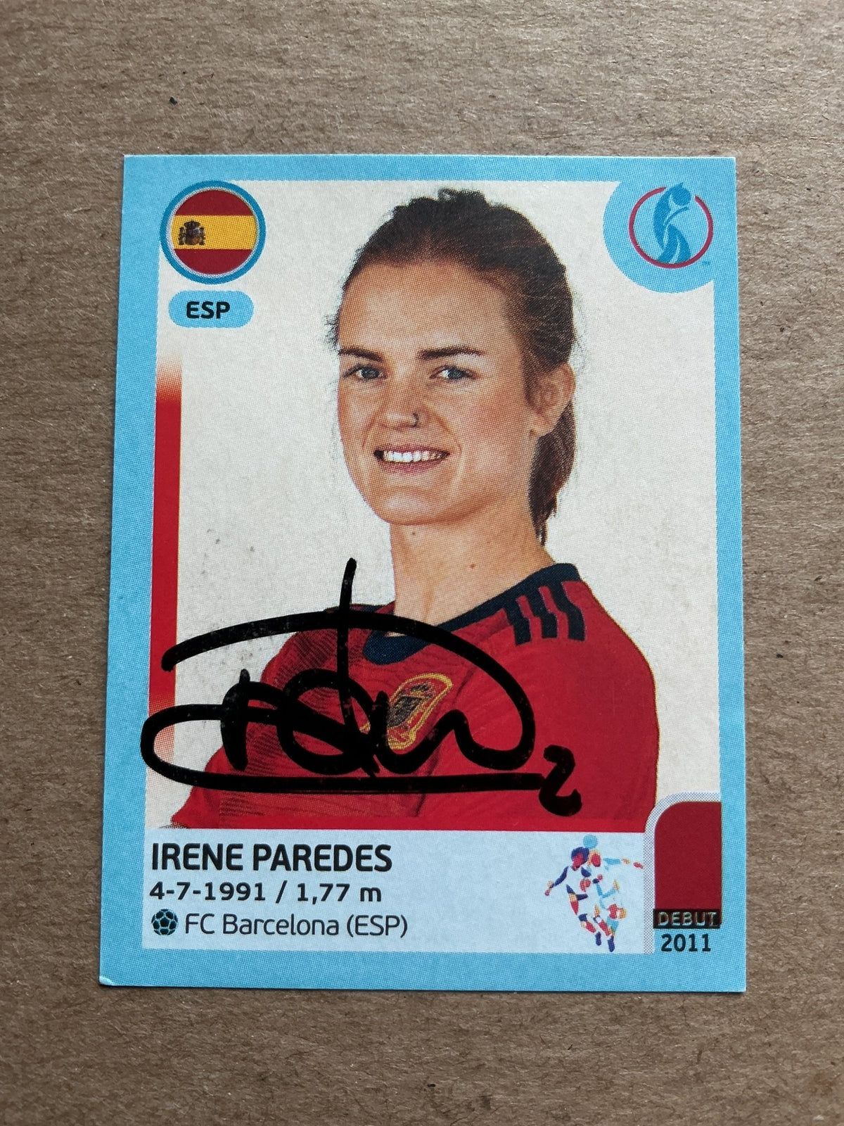 Irene Paredes, Spain 🇪🇸 UEFA Women’s Euro Cup 2022 Panini hand signed - Autographs-World