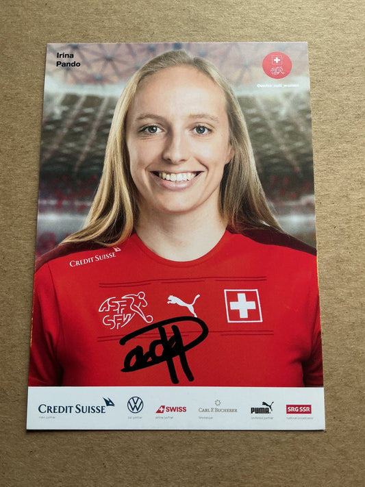 Irina Pando, Switzerland 🇨🇭 UEFA Women’s Euro 2022 hand signed - Autographs-World