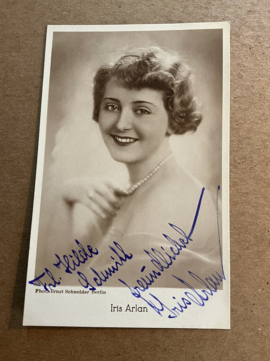 Iris Arlan, Germany 🇩🇪 Actress hand signed - Autographs-World