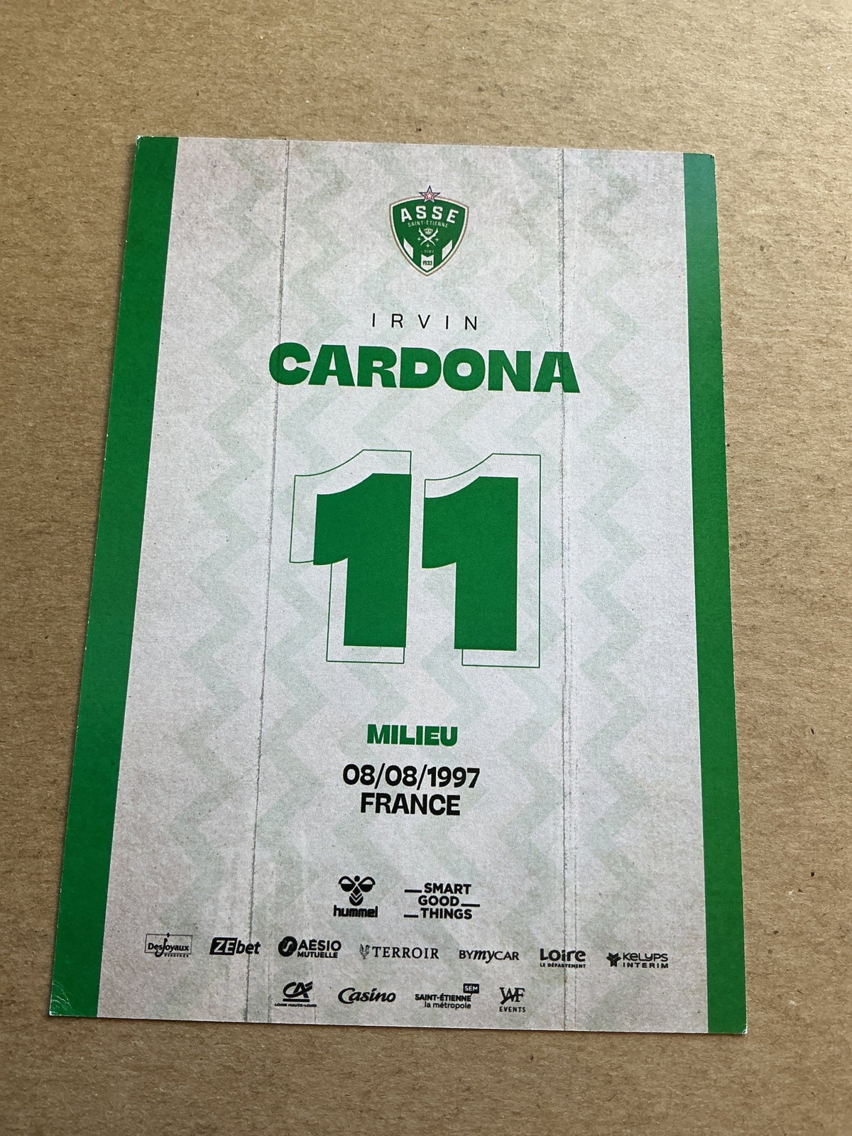 Irvin Cardona, France 🇫🇷 AS Saint-Etienne 2023/24 hand signed - Autographs-World
