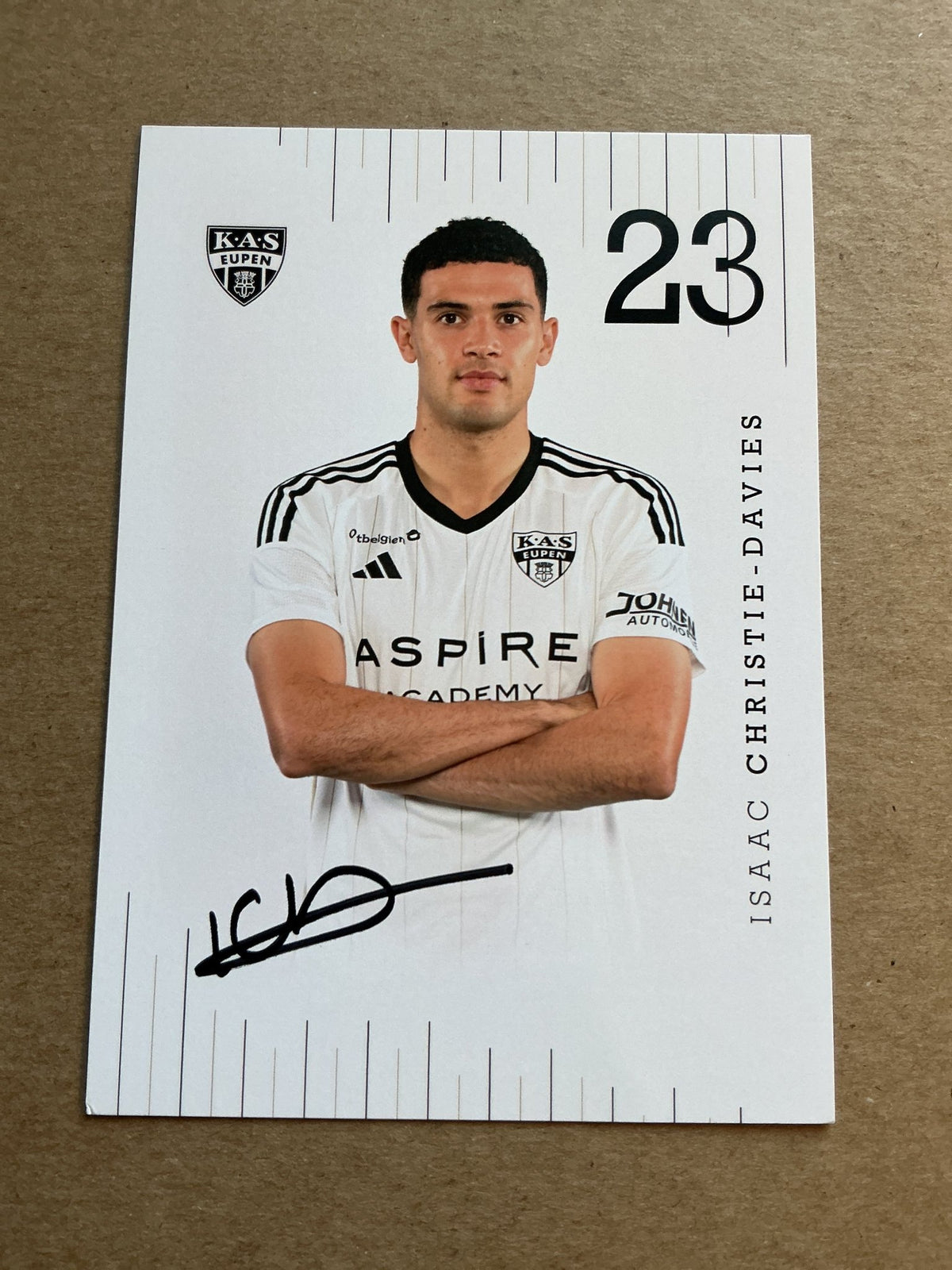 Isaac Christie-Davies, Wales 🏴󠁧󠁢󠁷󠁬󠁳󠁿 KAS Eupen 2023/24 hand signed - Autographs-World