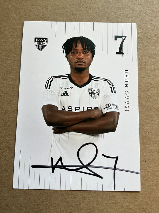 Isaac Nuhu, Ghana 🇬🇭 KAS Eupen 2023/24 hand signed - Autographs-World
