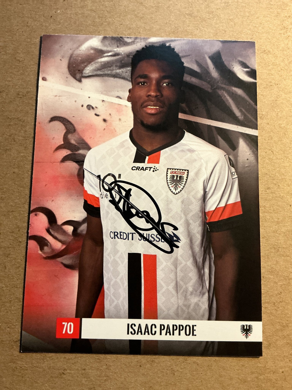 Isaac Pappoe, Ghana 🇬🇭 FC Aarau 2023/24 hand signed - Autographs-World