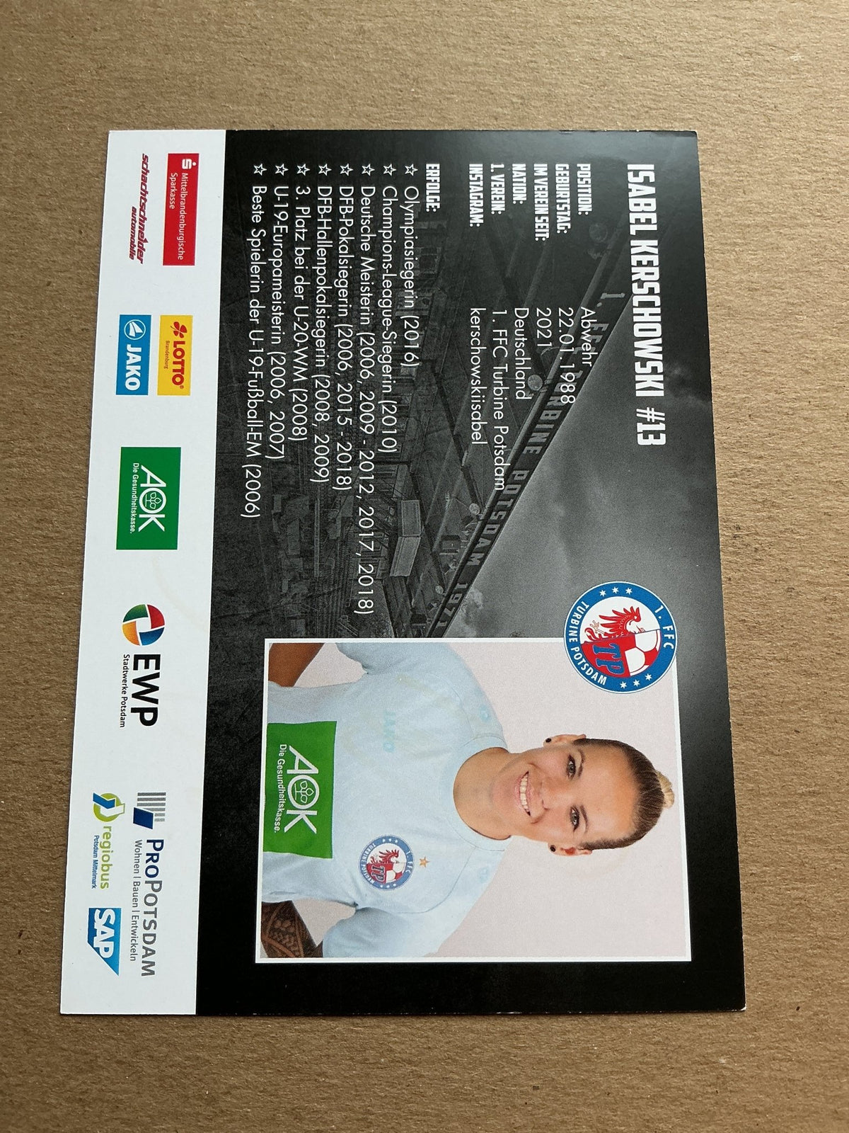 Isabel Kerschowski, Germany 🇩🇪 1.FFC Turbine Potsdam 2021/22 hand signed - Autographs-World