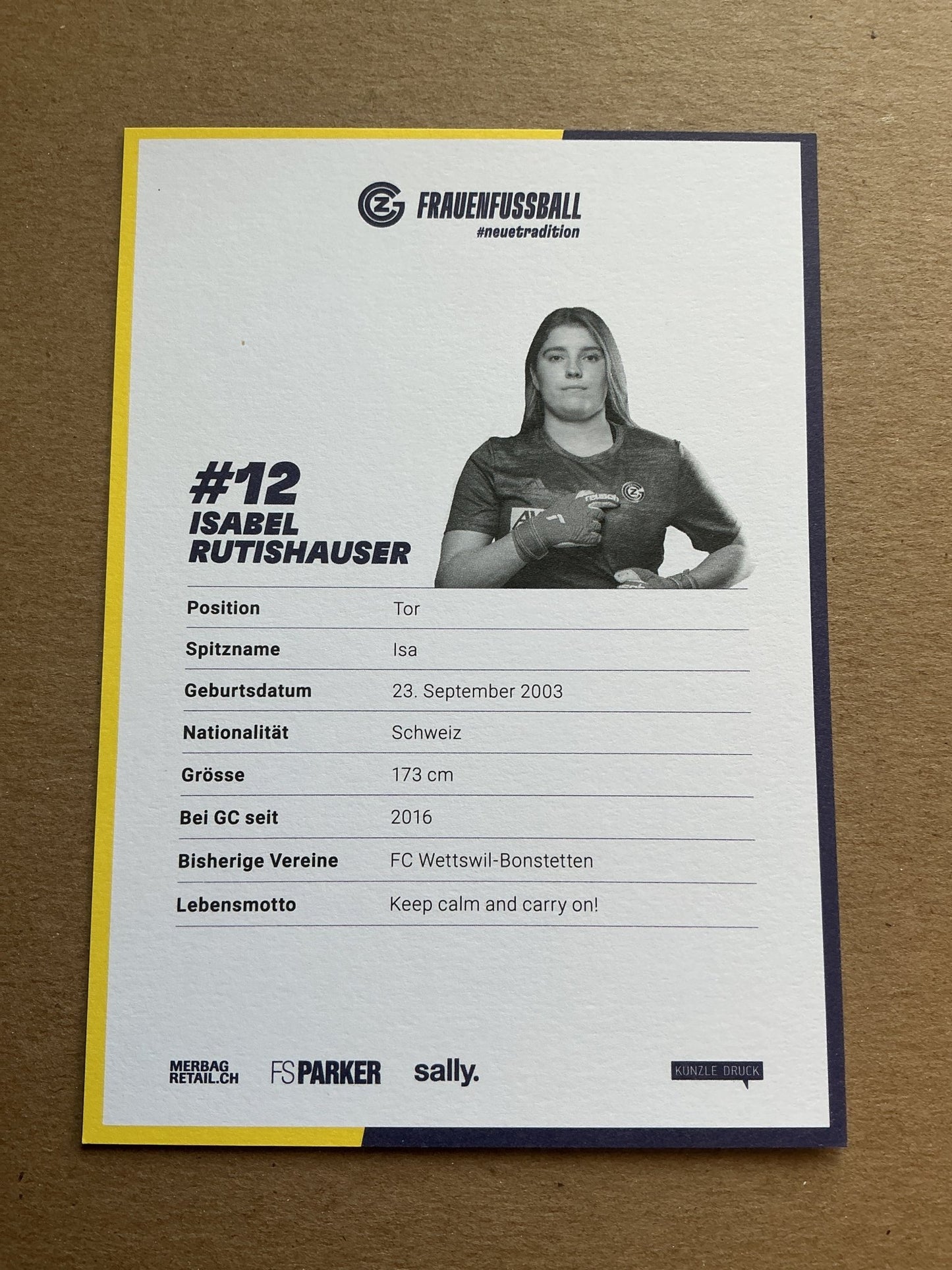 Isabel Rutishauser, Switzerland 🇨🇭Grasshopper Zürich 2021/22 hand signed - Autographs-World
