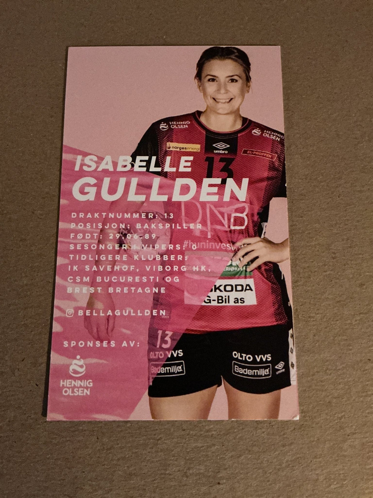 Isabelle Gulldén, Sweden 🇸🇪 Handball Vipers 2021/22 hand signed - Autographs-World