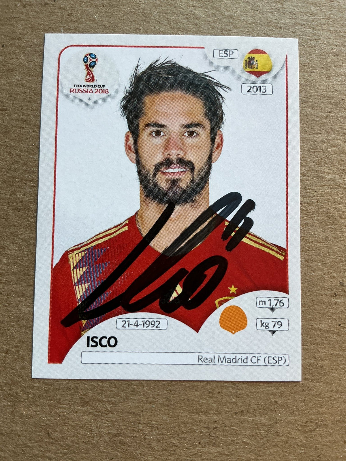 Isco, Spain 🇪🇸 FIFA World Cup 2018 Panini hand signed - Autographs-World
