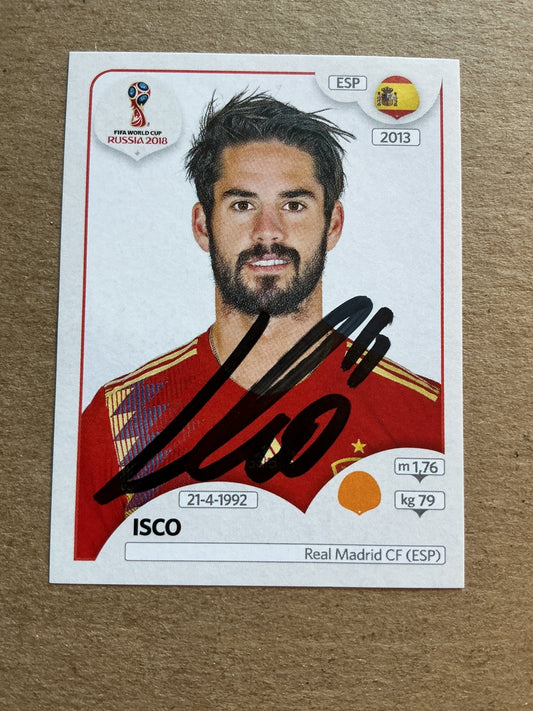 Isco, Spain 🇪🇸 FIFA World Cup 2018 Panini hand signed - Autographs-World