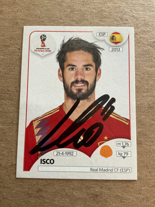 Isco, Spain 🇪🇸 FIFA World Cup 2018 Panini hand signed - Autographs-World