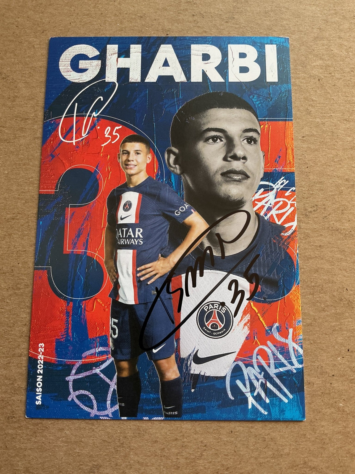 Ismaël Gharbi, Tunisia 🇹🇳 Paris Saint-Germain 2022/23 hand signed - Autographs-World