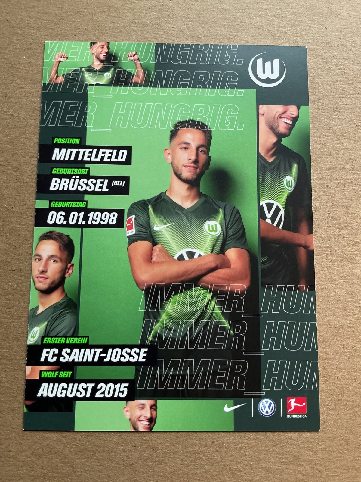 Ismail Azzaoui, Belgium 🇧🇪 VfL Wolfsburg 2019/20 hand signed - Autographs-World
