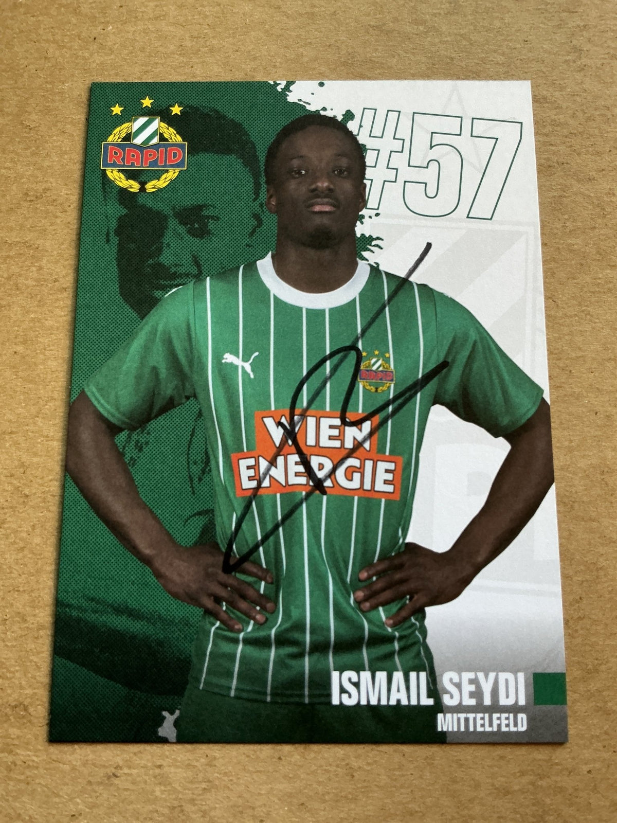 Ismail Seydi, France 🇫🇷 SK Rapid Wien 2023/24 hand signed - Autographs-World