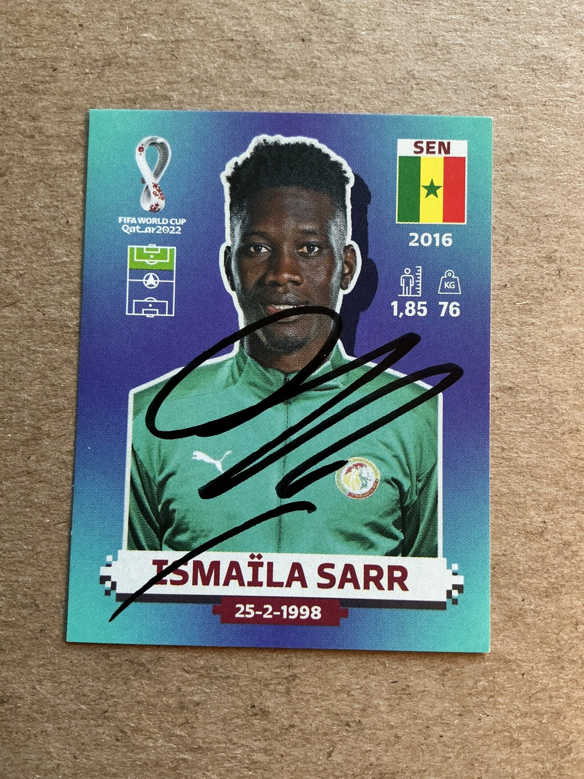 Ismaila Sarr, Senegal 🇸🇳 FIFA World Cup 2022 Panini hand signed - Autographs-World