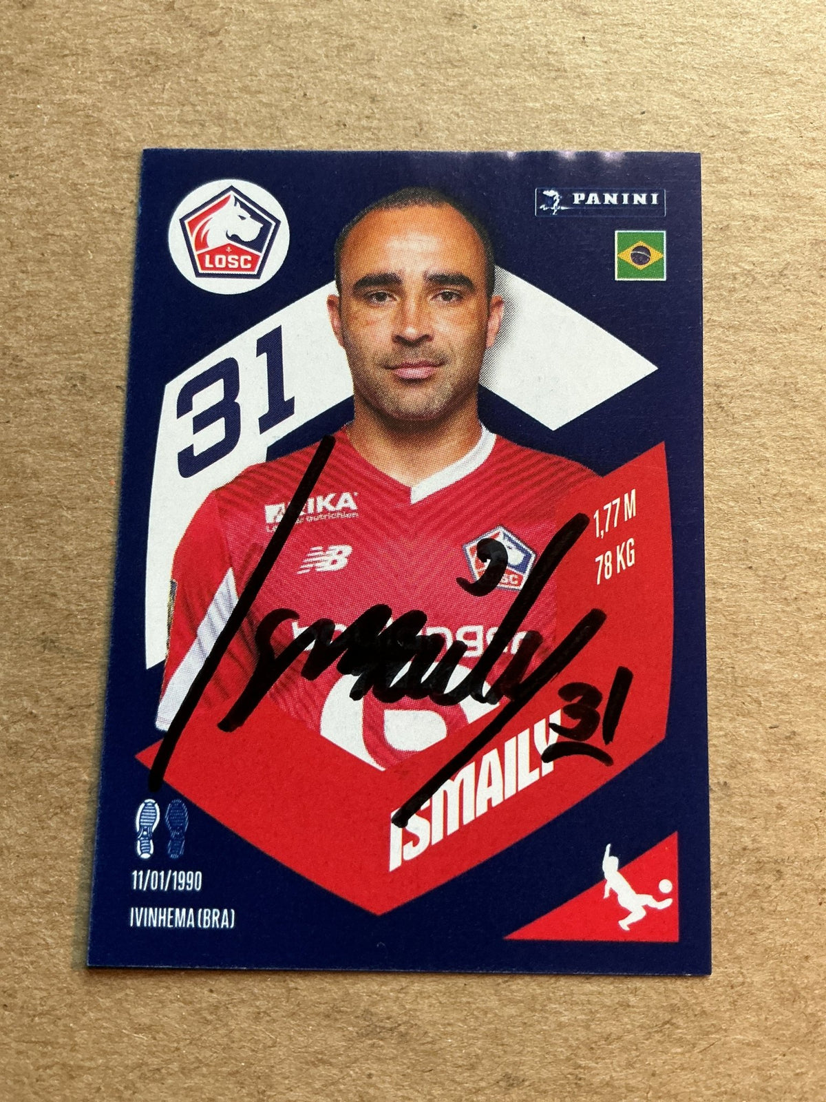Ismaily, Brazil 🇧🇷 Lille OSC 2024 Panini hand signed - Autographs-World