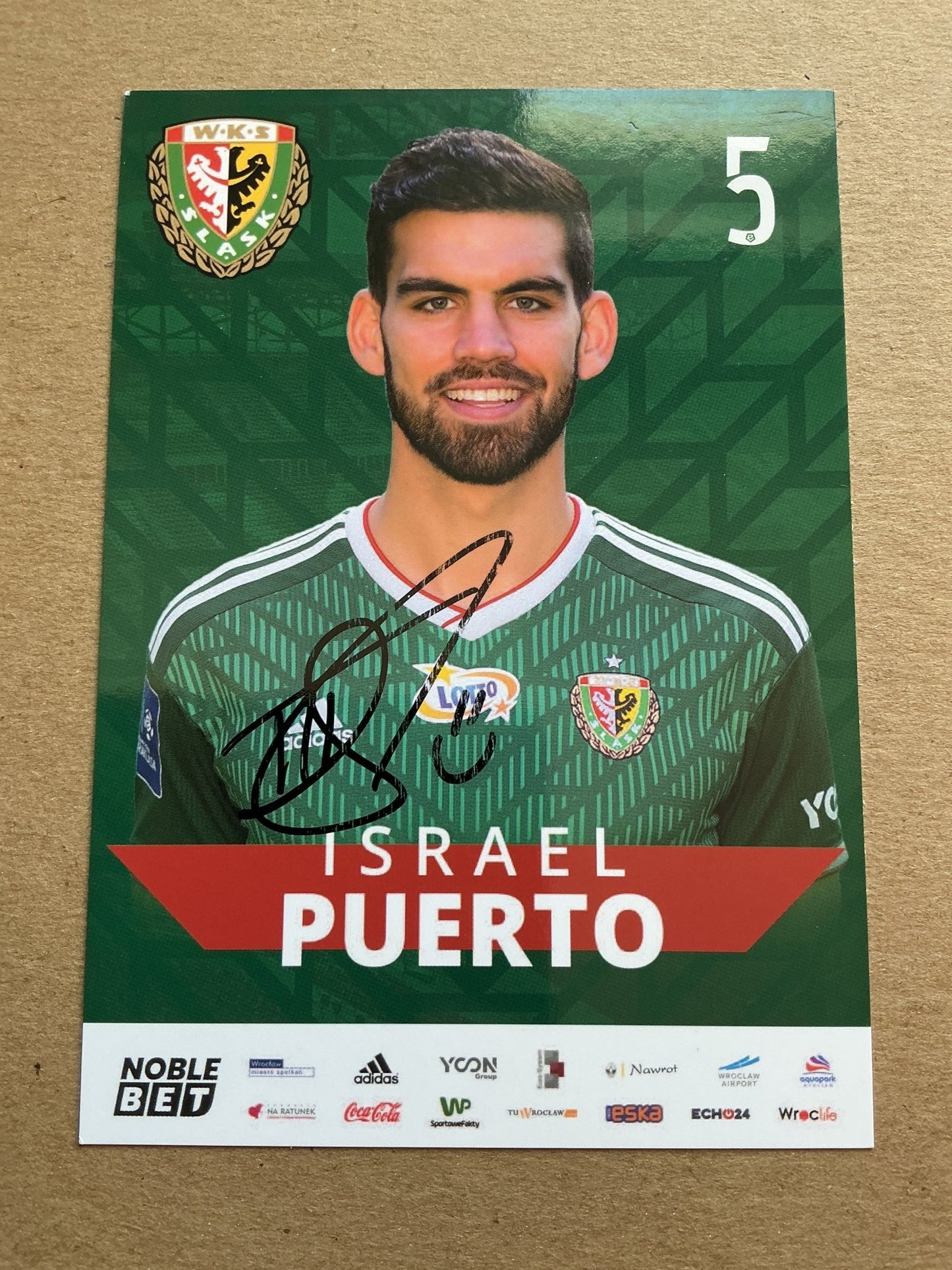 Israel Puerto, Spain 🇪🇸 Śląsk Wrocław 2019/20 hand signed - Autographs-World
