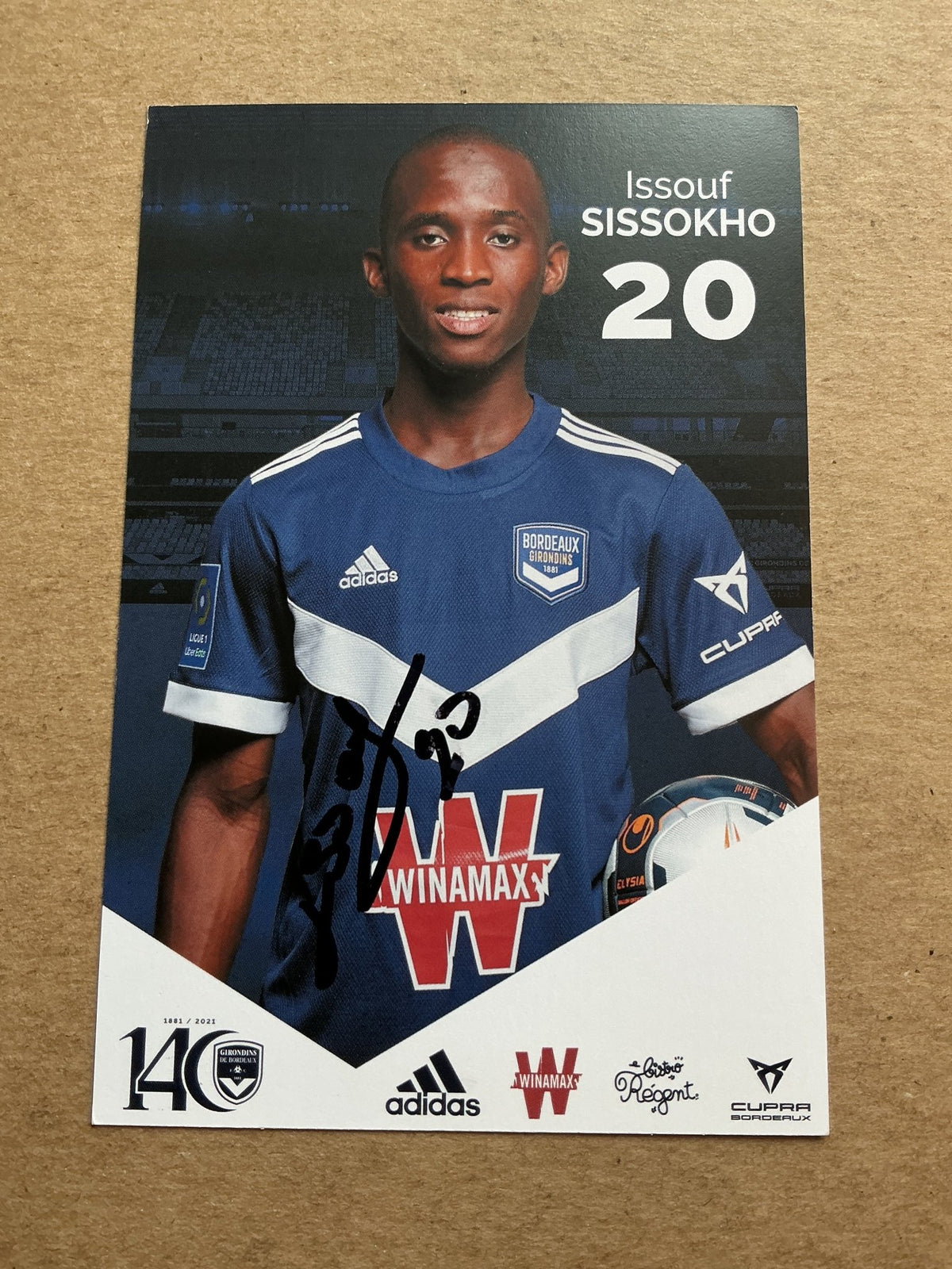 Issouf Sissokho, Mali 🇲🇱 Girondins Bordeaux 2021/22 hand signed - Autographs-World