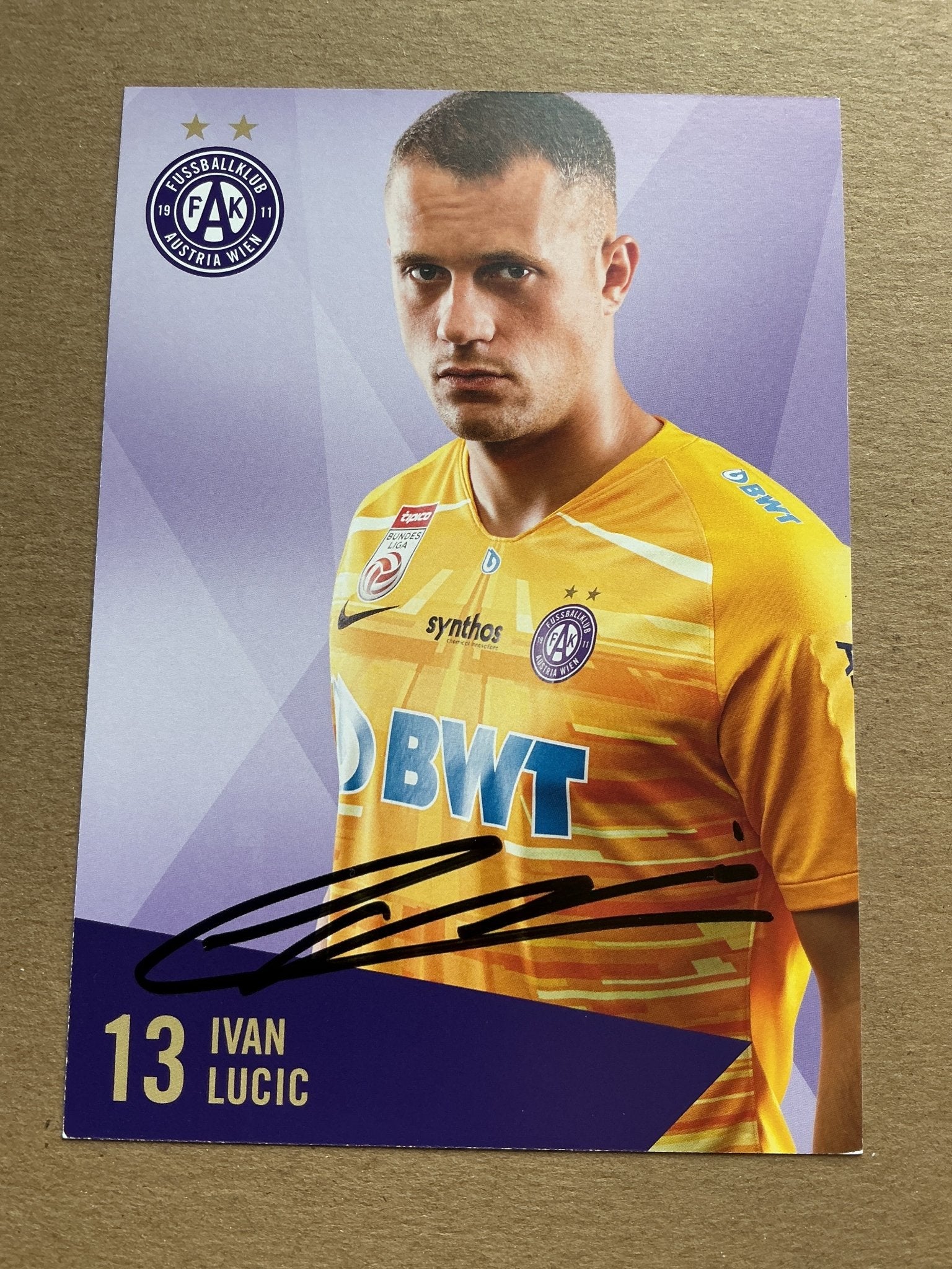 Ivan Lucic, Austria 🇦🇹 Austria Wien 2019/20 hand signed - Autographs-World