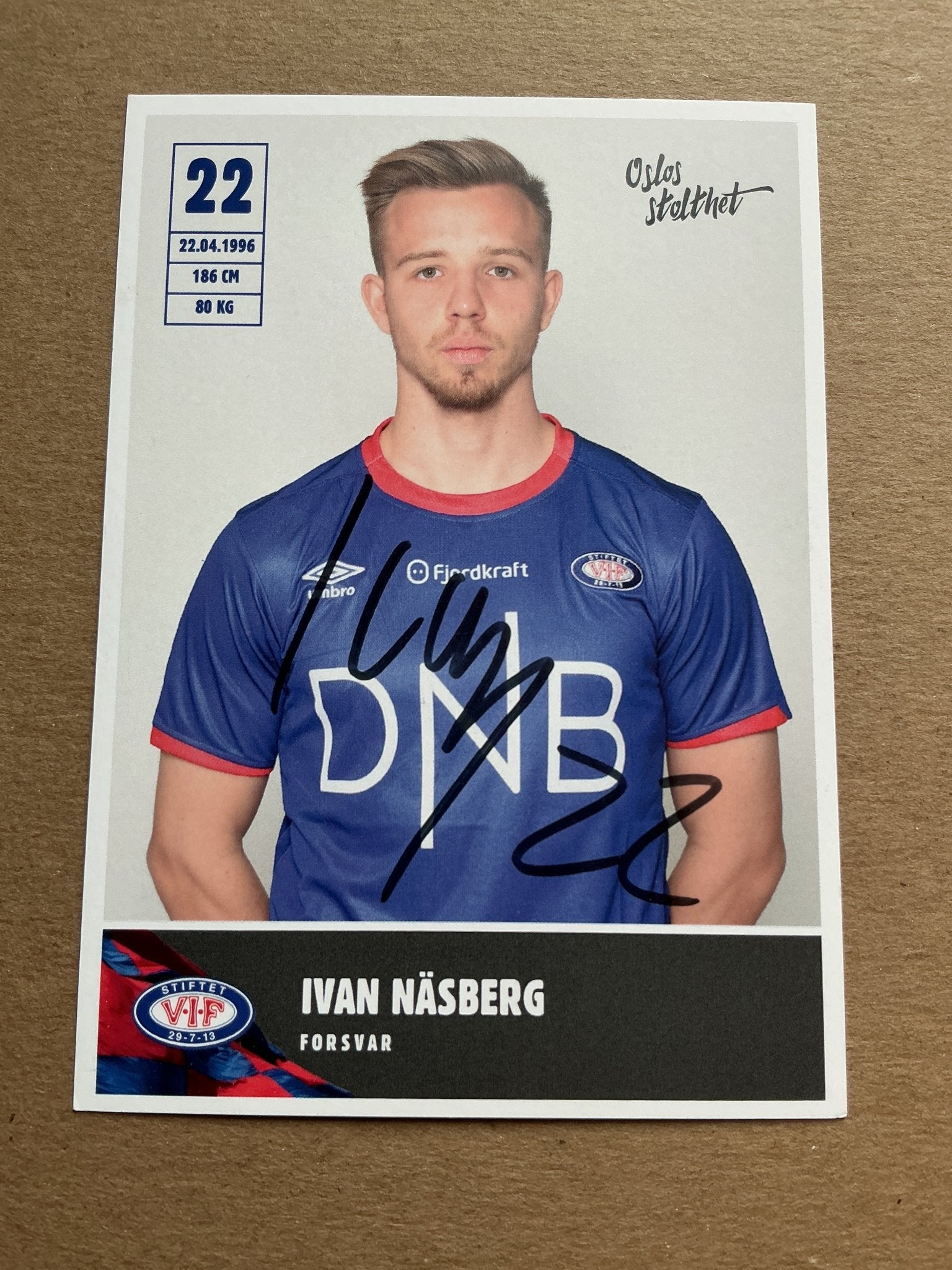 Ivan Näsberg, Norway 🇳🇴 Vålerenga IF 2019/20 hand signed - Autographs-World