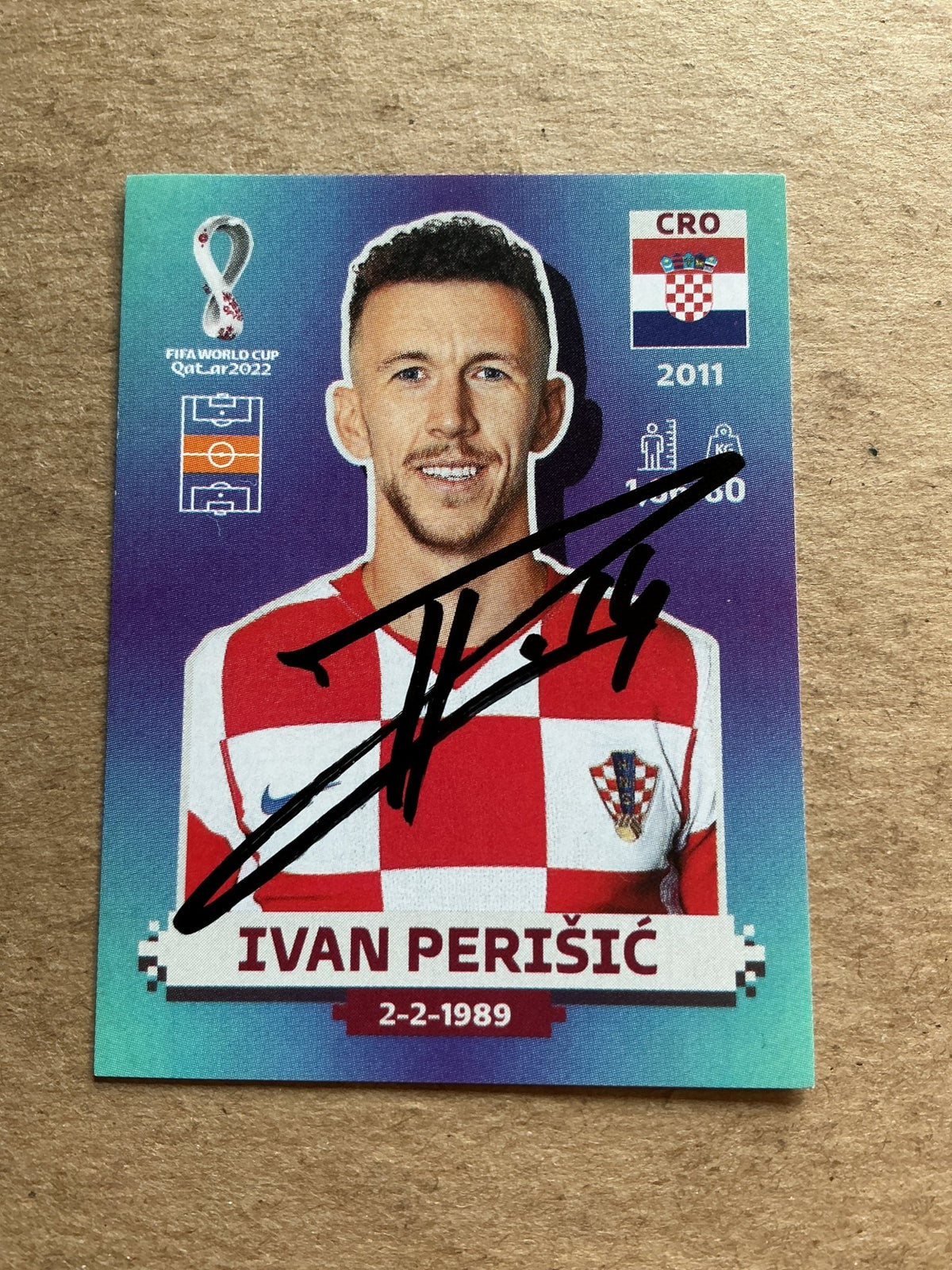 Ivan Perisic, Croatia 🇭🇷 FIFA World Cup 2022 Panini hand signed - Autographs-World