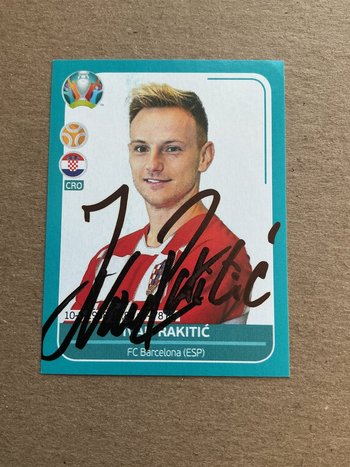 Ivan Rakitić, Croatia 🇭🇷 UEFA Euro 2020 Panini hand signed - Autographs-World