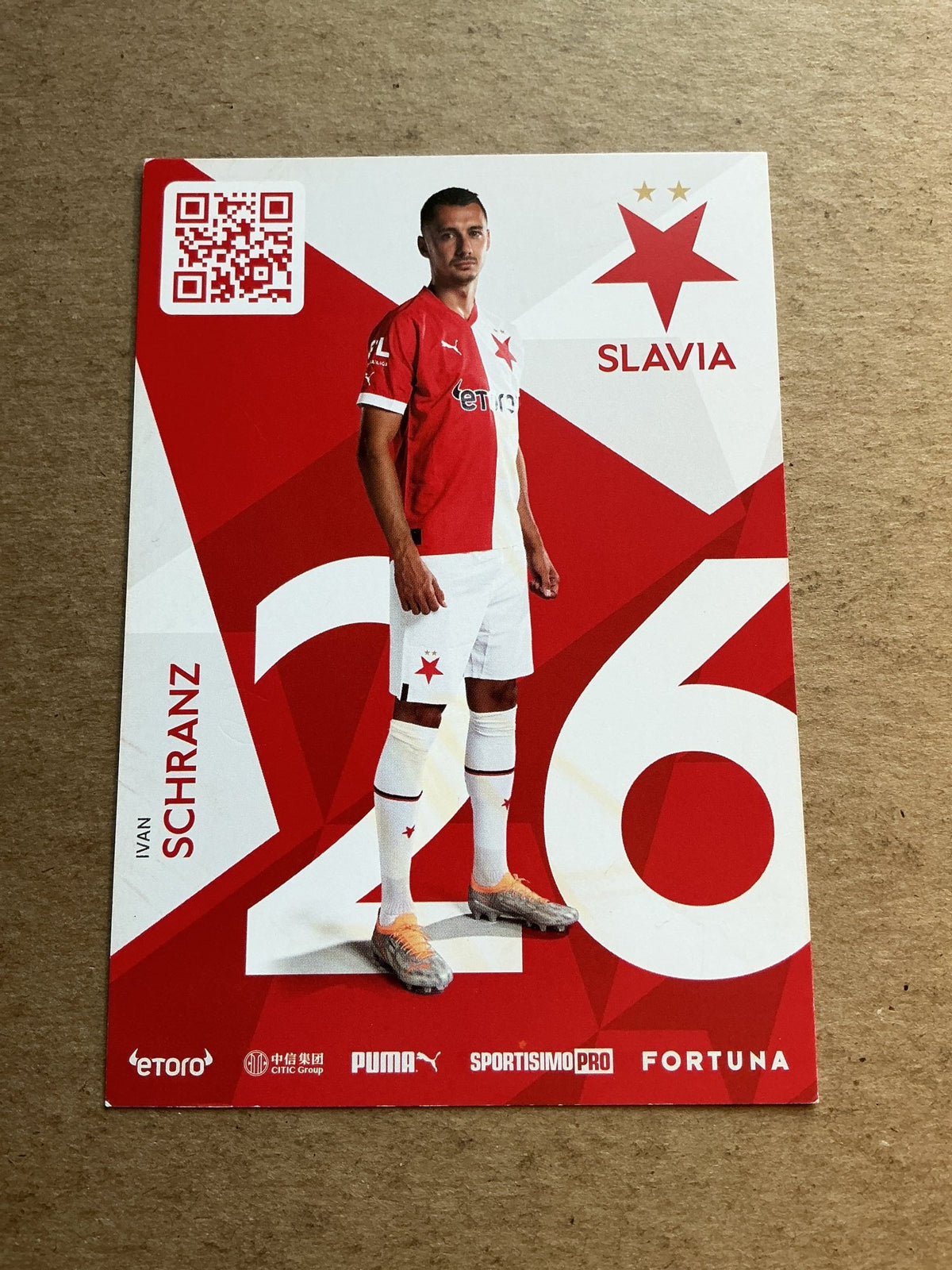 Ivan Schranz, Slovakia 🇸🇰 SK Slavia Prague 2022/23 hand signed - Autographs-World