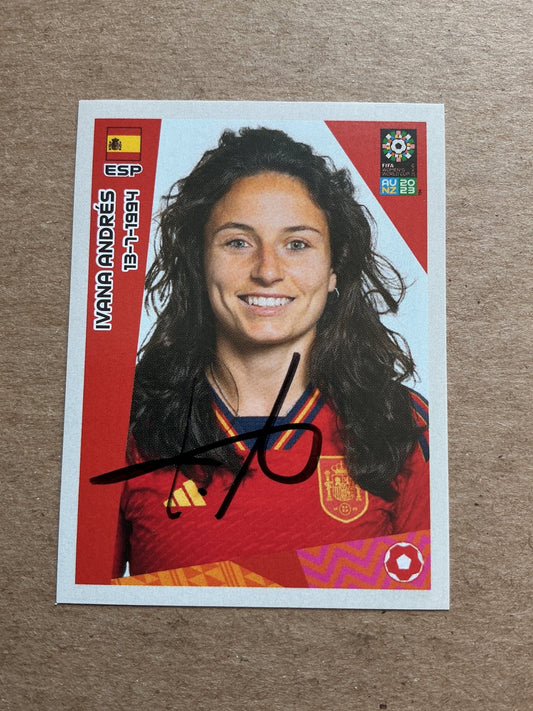 Ivana Andres, Spanien 🇪🇸 FIFA Women’s World Cup 2023 Panini hand signed - Autographs-World