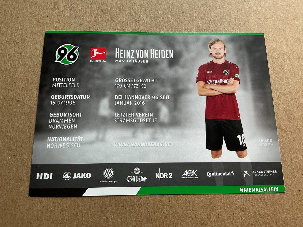 Iver Fossum, Norway 🇳🇴 Hannover 96 2018/19 hand signed - Autographs-World