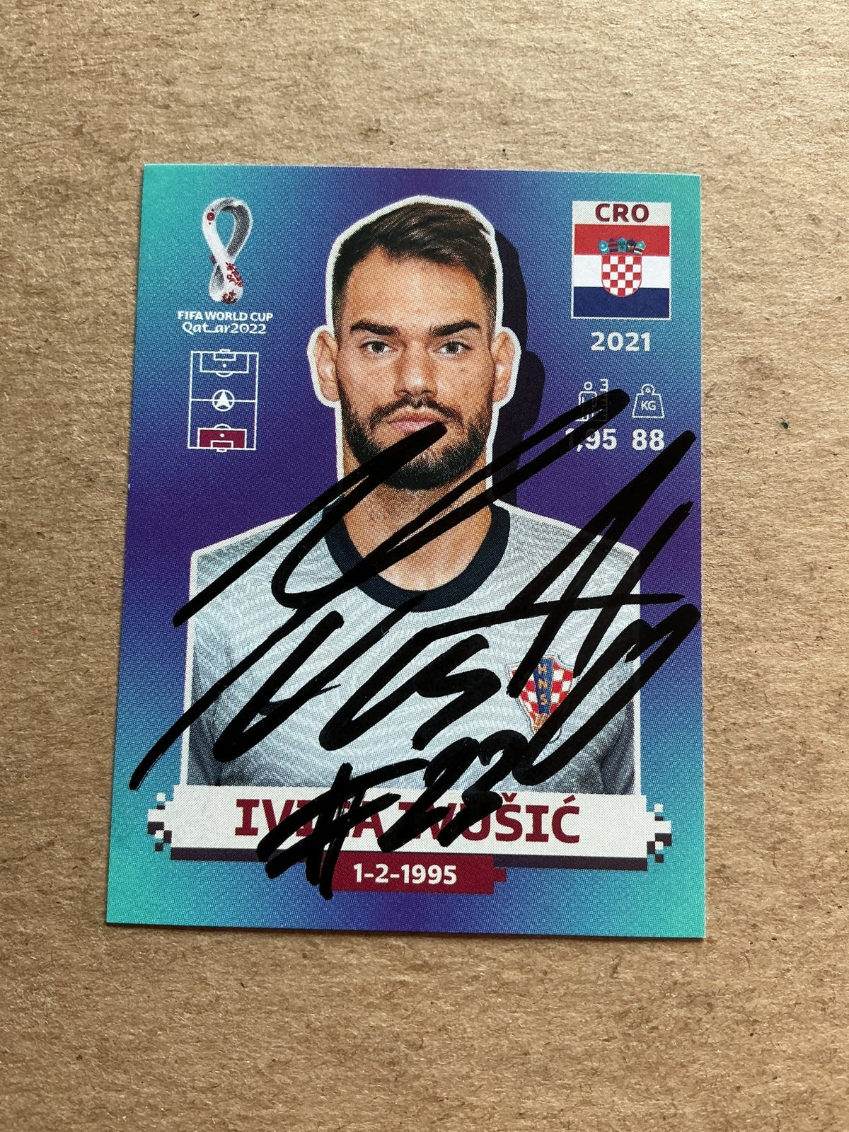 Ivica Ivusic, Croatia 🇭🇷 FIFA World Cup 2022 Panini hand signed - Autographs-World