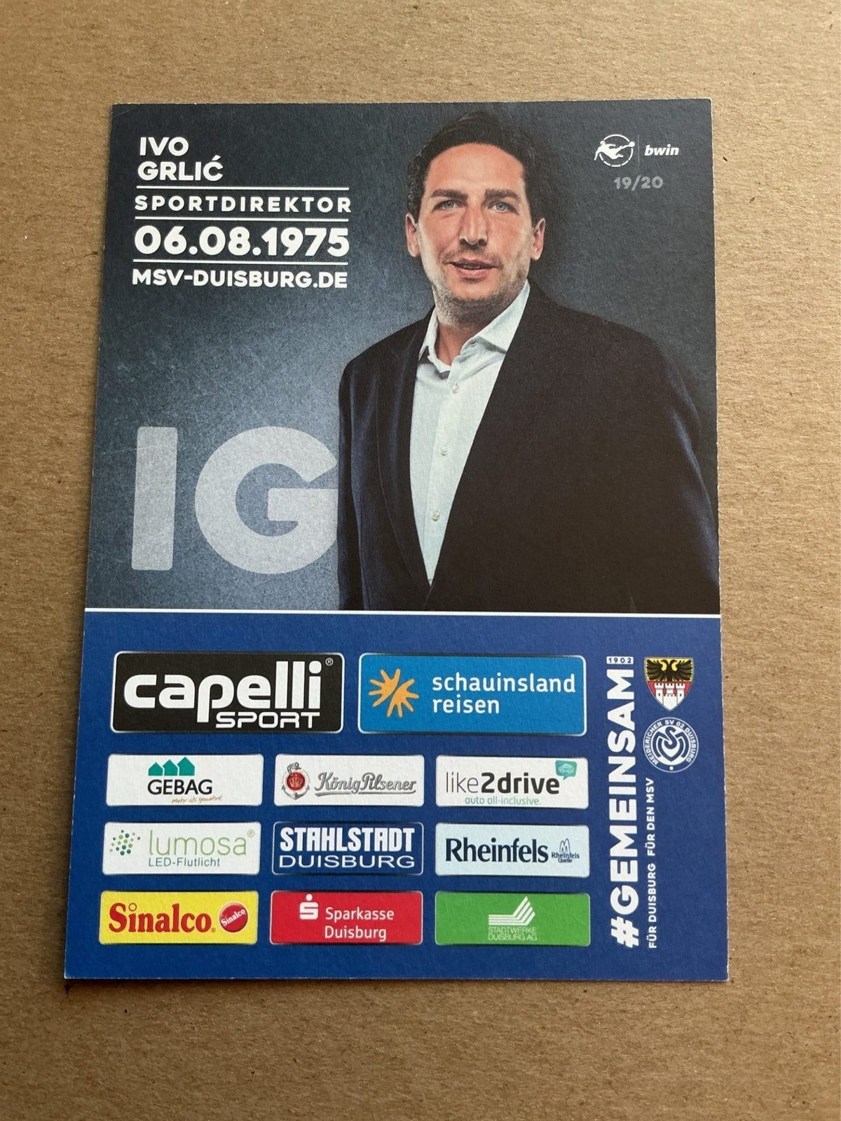 Ivo Grlić, Bosnia 🇧🇦 MSV Duisburg 2019/20 hand signed - Autographs-World