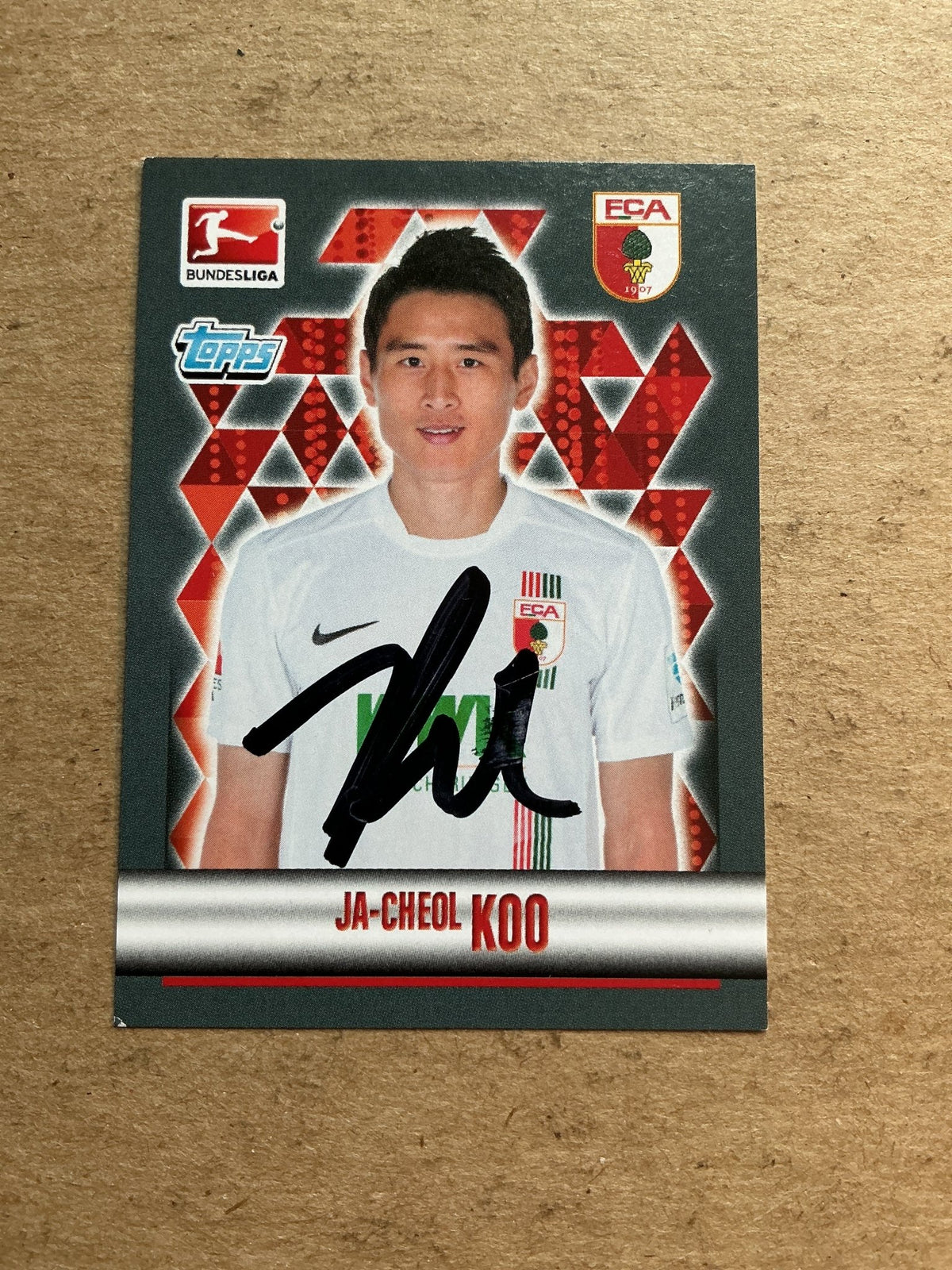 Ja-Cheol Koo, South Korea 🇰🇷 FC Augsburg 2015/16 Topps hand signed - Autographs-World