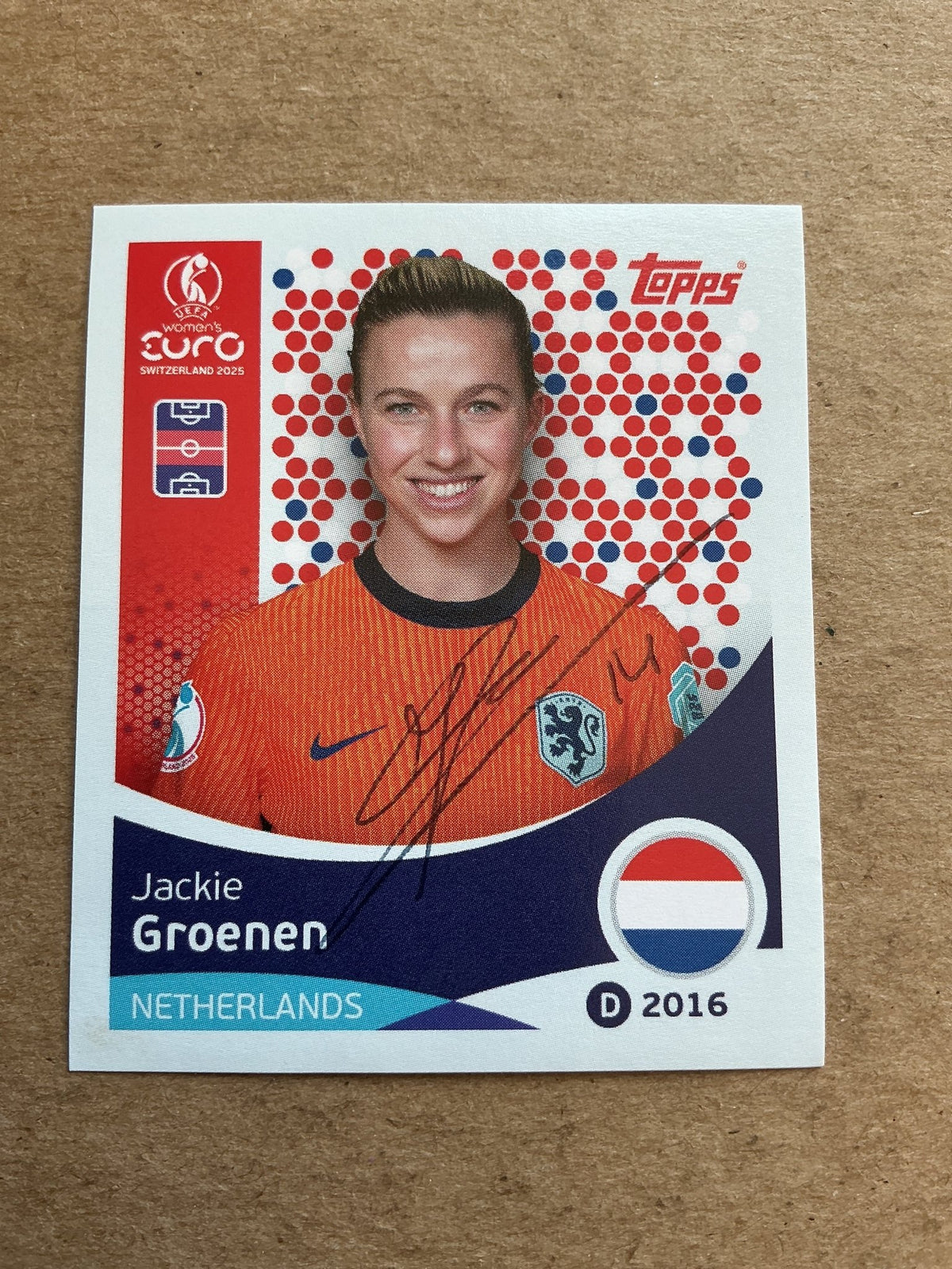 Jackie Groenen, Netherlands 🇳🇱 UEFA Women’s Euro Cup 2025 Topps hand signed - Autographs-World