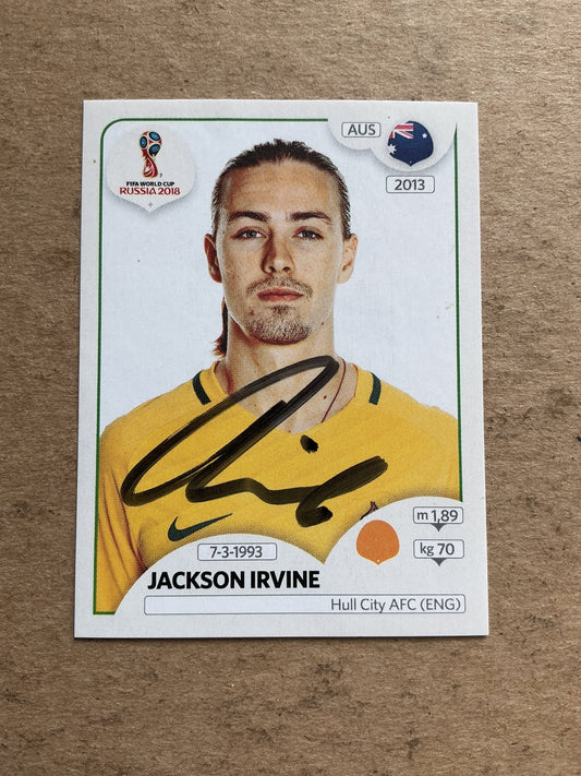 Jackson Irvine, Australia 🇦🇺 FIFA World Cup 2018 Panini hand signed - Autographs-World