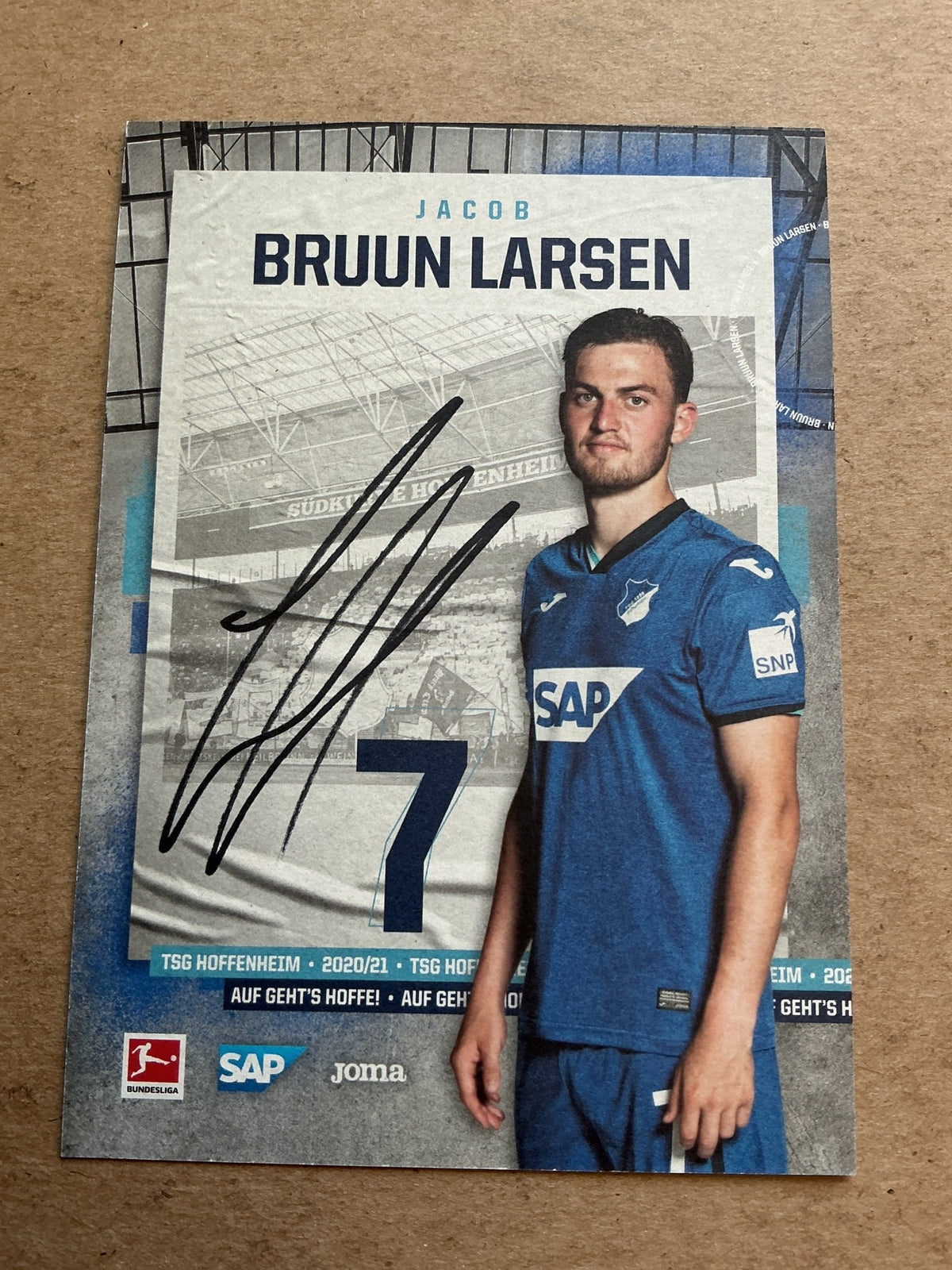 Jacob Bruun Larsen, Denmark 🇩🇰 TSG 1899 Hoffenheim 2020/21 hand signed - Autographs-World