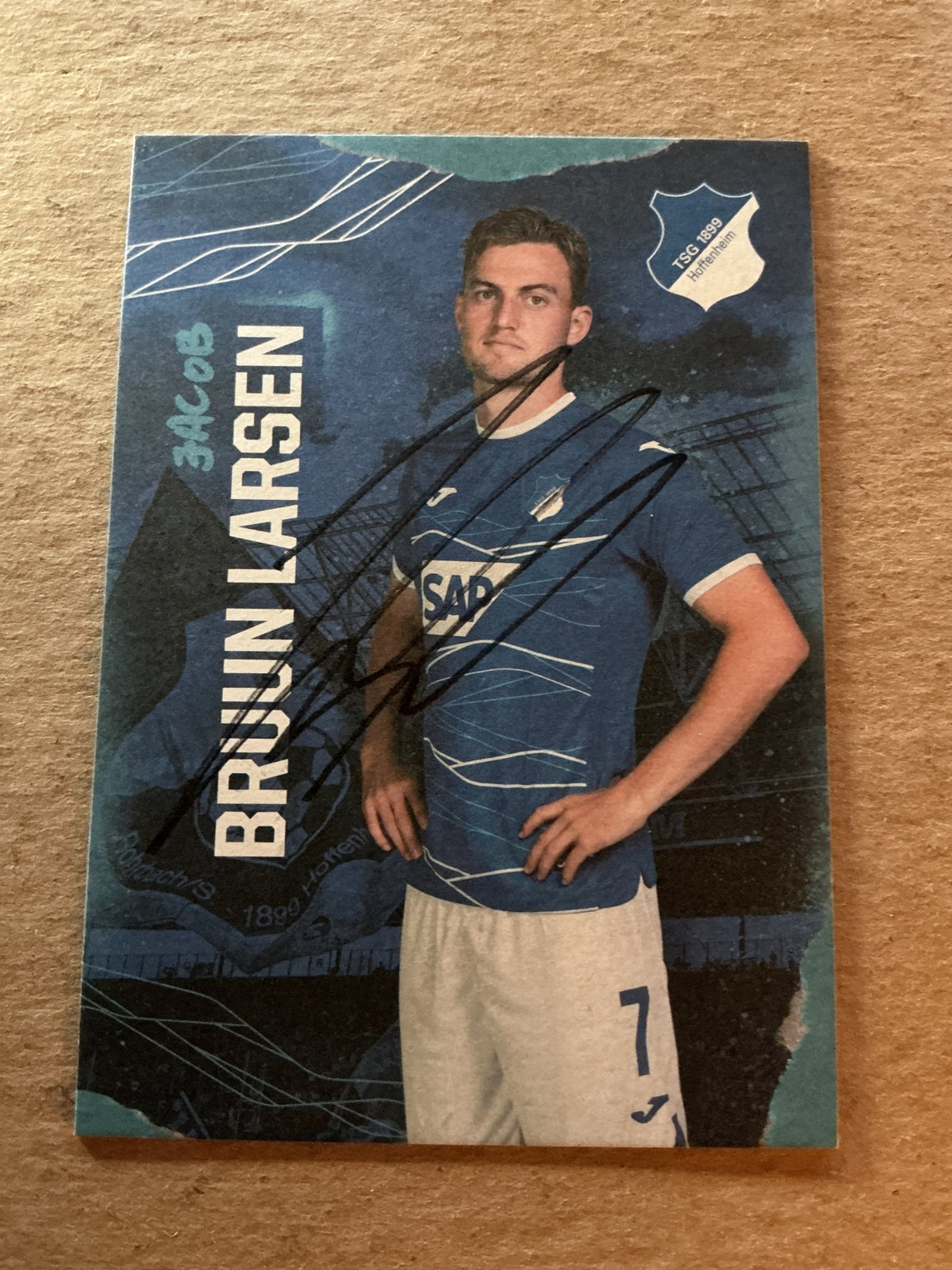 Jacob Bruun Larsen, Denmark 🇩🇰 TSG 1899 Hoffenheim 2022/23 hand signed - Autographs-World