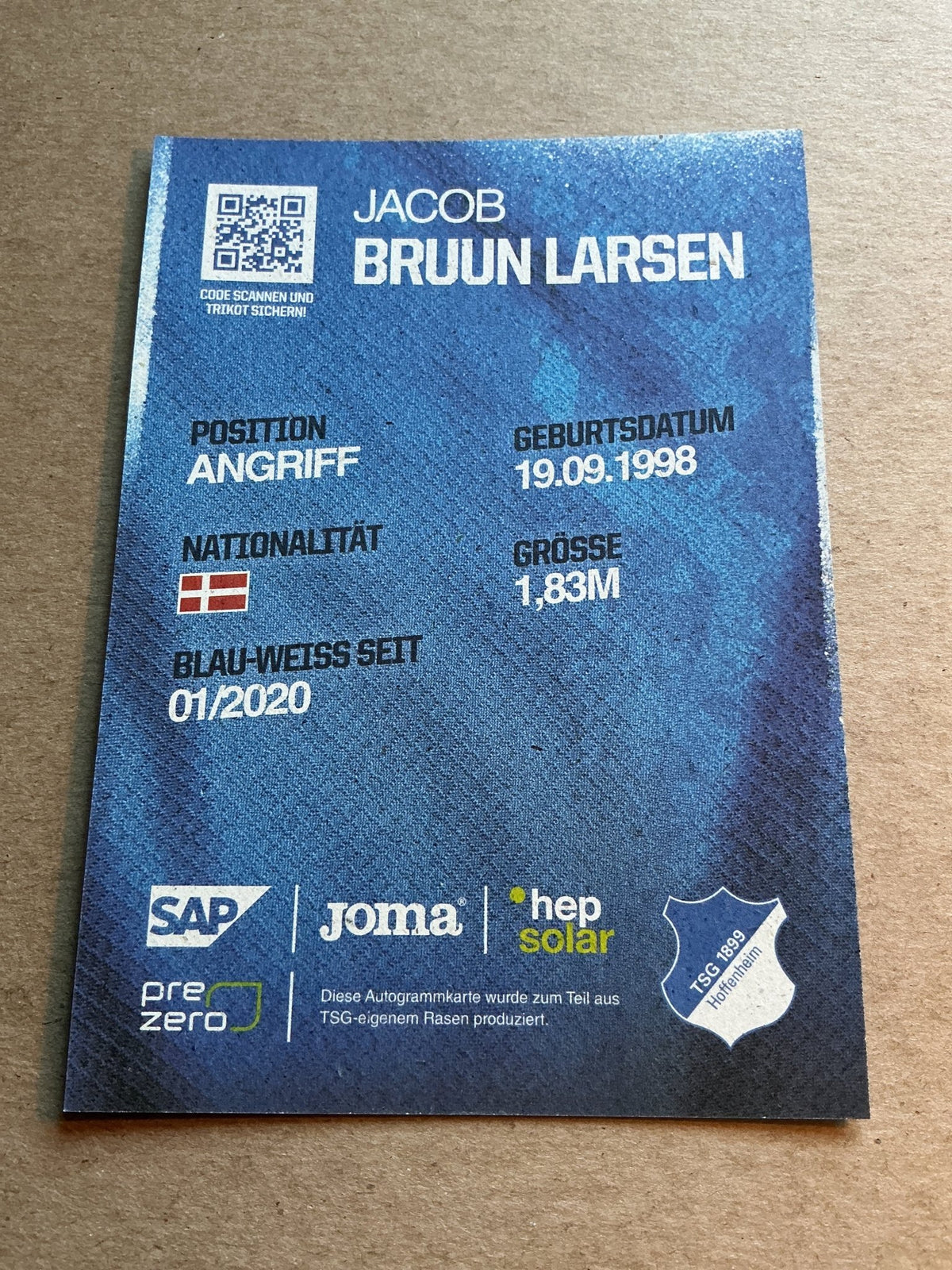 Jacob Bruun Larsen, Denmark 🇩🇰 TSG 1899 Hoffenheim 2024/25 hand signed - Autographs-World