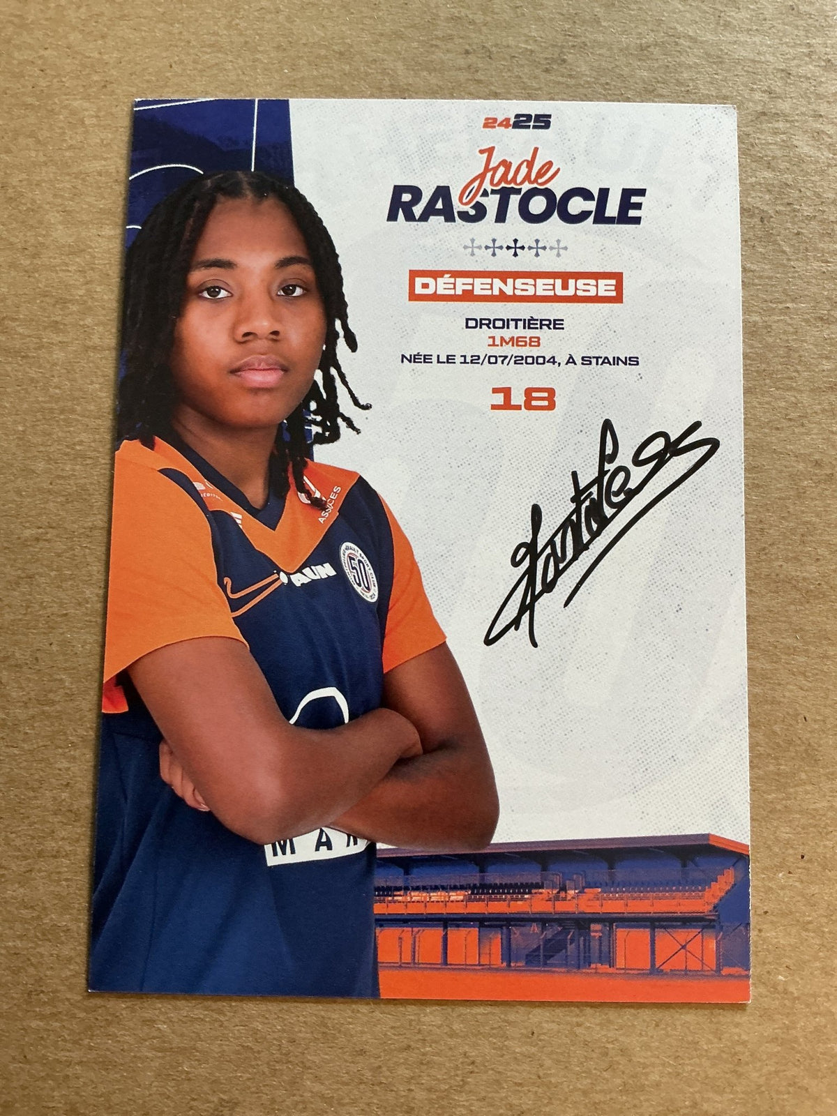 Jade Rastocle, France 🇫🇷 Montpellier HSC 2024/25 hand signed - Autographs-World