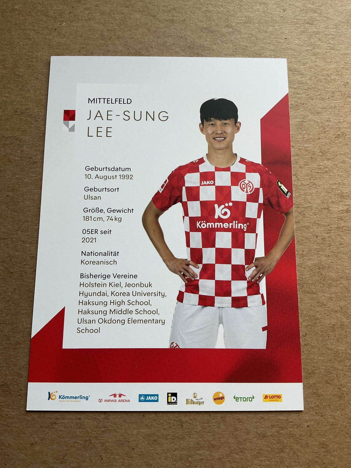 Jae-Sung Lee, South Korea 🇰🇷 FSV Mainz 05 2023/24 hand signed - Autographs-World